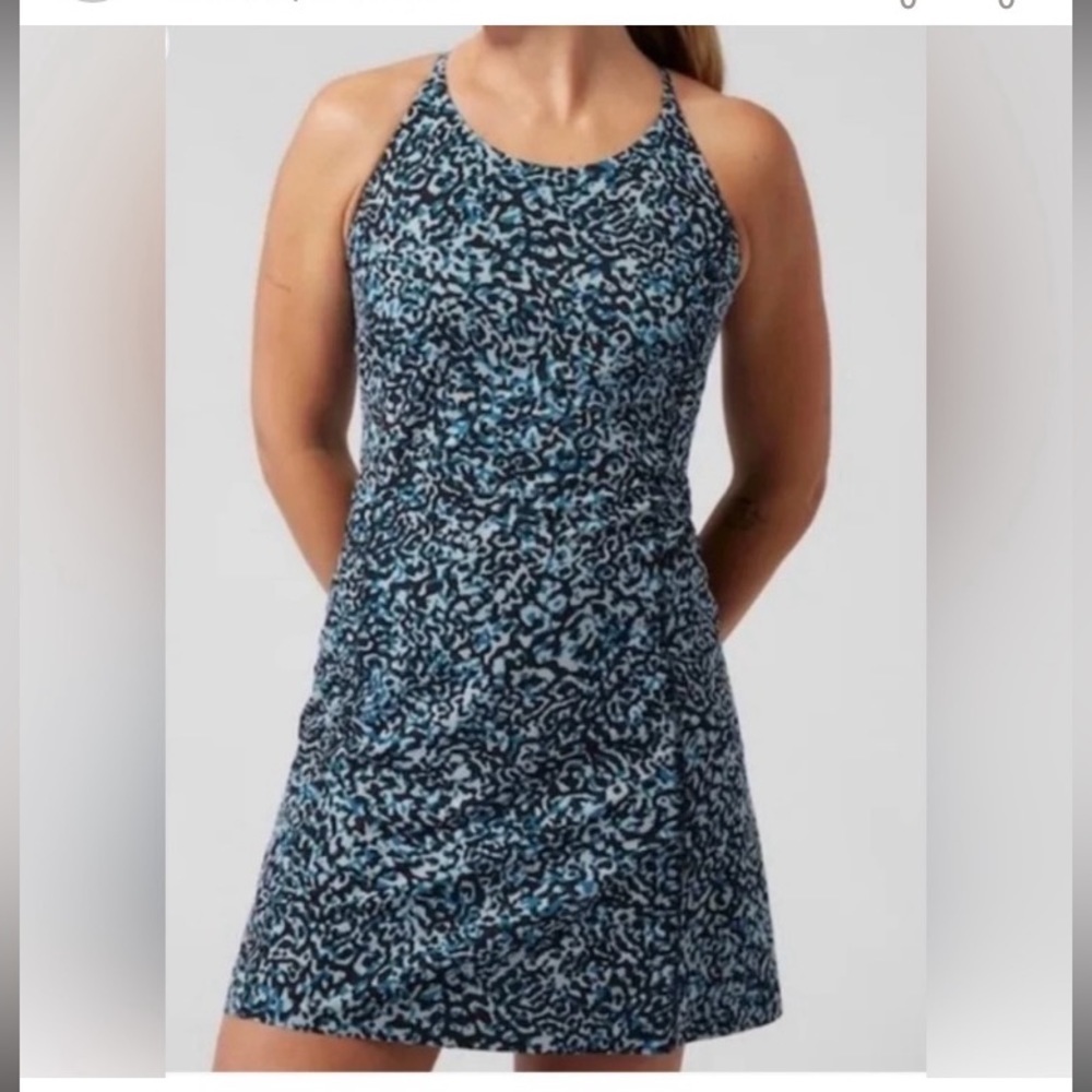 Athleta Infinity Dress Clouded Leopard Blue Athletic